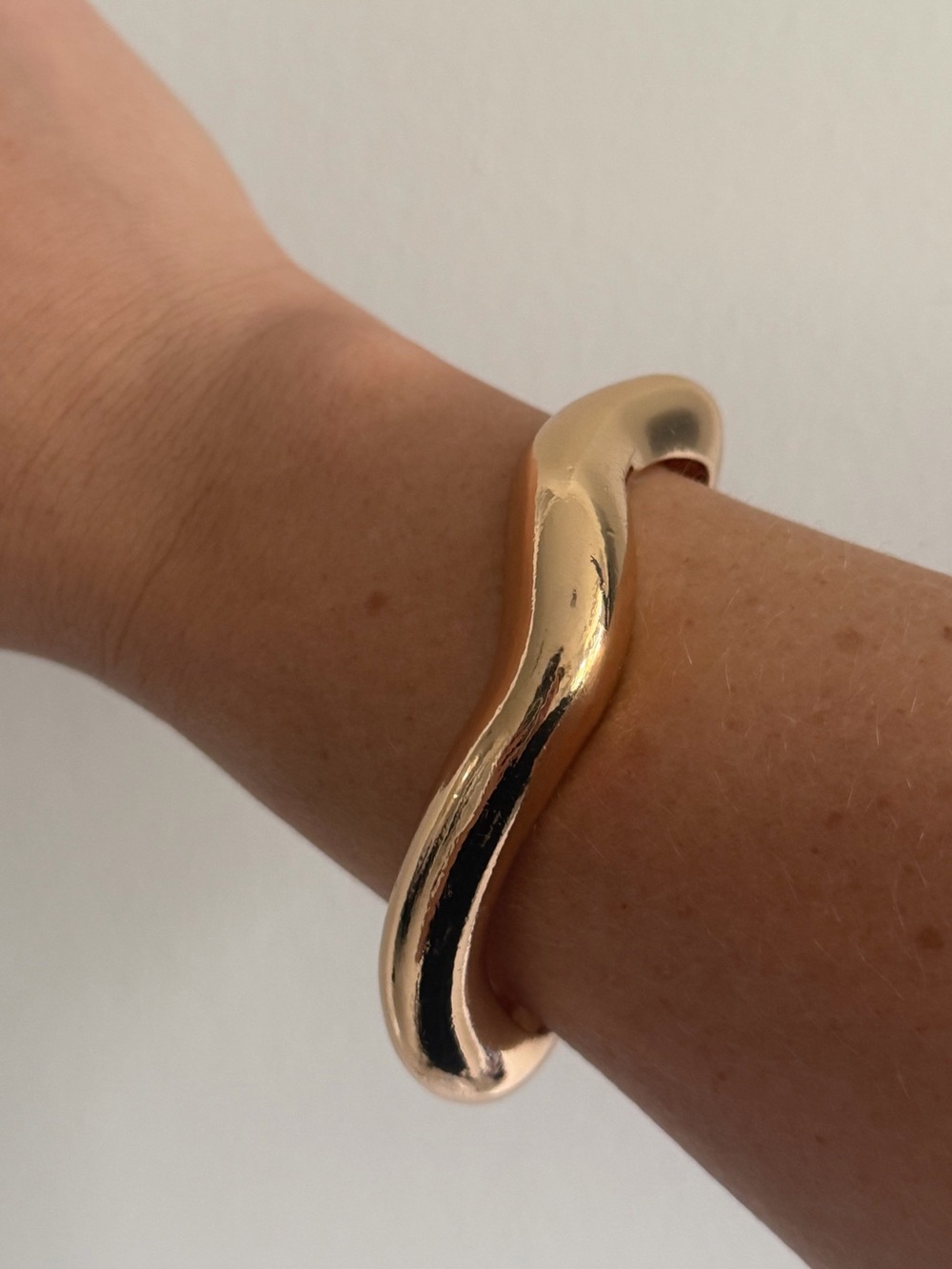 Gold Wave Sculpted Cuff Bracelet - Women's Jewelry